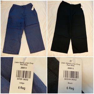 NWT LL Bean Linen Crop Pants - Womens size 6